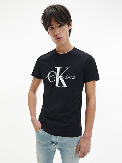 Calvin Klein Ruhák HU559677 | Calvin Klein Slim Logo Férfi Póló Fekete